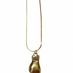 Costume Agent Rocky Golden Glove Pendant 18 Inch Chain Necklace 6 Costume Agent Rocky Golden Glove Pendant 18 Inch Chain Necklace