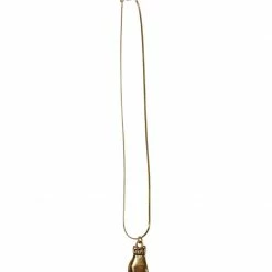 Costume Agent Rocky Golden Glove Pendant 18 Inch Chain Necklace