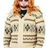 Hozoung Jeffrey The Dude Zip Up Costume Cardigan Sweater