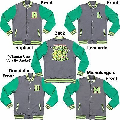 Mighty Fine TMNT Adult Varsity Jacket TV SHOWS 3 Mighty Fine TMNT Adult Varsity Jacket TV SHOWS