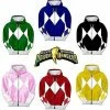 Hybrid Apparel Power Rangers Costume Hoodie Sweatshirt