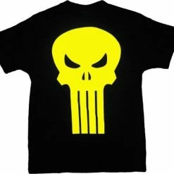 Mad Engine The Punisher Yellow Skull Logo T-shirt
