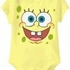Mighty Fine SpongeBob SquarePants Face Light Yellow Baby Romper 1 Mighty Fine SpongeBob SquarePants Face Light Yellow Baby Romper