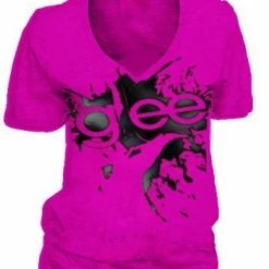 Awake/Jem Glee Finger Splat Fuchsia V-Neck T-shirt Shirts / Tops