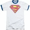 Changes Superman Retro Logo White With Blue Ringers T-shirt 1 Changes Superman Retro Logo White With Blue Ringers T-shirt