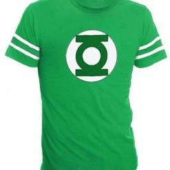 Kids Republic Green Lantern Logo With Striped Sleeves T-shirt Men's Shirts