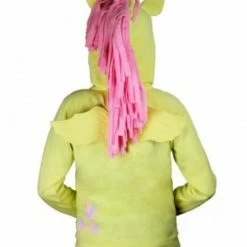 Mighty Fine Animation Fluttershy Pegasus Face Butter Yellow Hoodie With Mane And Wings