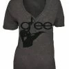 Awake/Jem Glee Hand V-Neck Acid Washed T-shirt