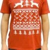American Classics Two Prancing Reindeer XOXO Tree And Heart 8-Bit Design T-shirt Shirts / Tops