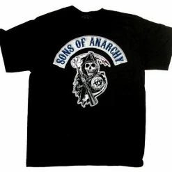 Changes Men's Shirts SOA Blue Logo Patch Reaper T-shirt
