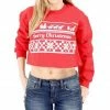 Costume Agent Ugly Christmas Merry Christmas Ugly Pattern Crop Sweatshirt 1 Costume Agent Ugly Christmas Merry Christmas Ugly Pattern Crop Sweatshirt