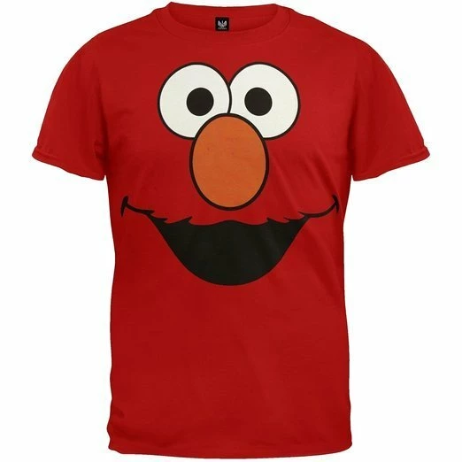 Mighty Fine Sesame Street Elmo Face Adult T-shirt 3 Mighty Fine Sesame Street Elmo Face Adult T-shirt