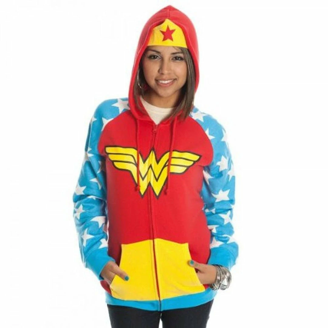 Bioworld Wonder Woman Costume Hoodie Jacket Sweatshirt Hoodies 3 Bioworld Wonder Woman Costume Hoodie Jacket Sweatshirt Hoodies