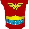 Trevco Wonder Woman Uniform Costume Red Snapsuit Baby Romper
