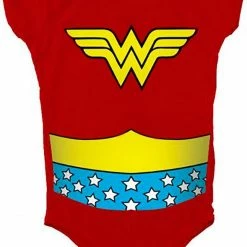 Trevco Wonder Woman Uniform Costume Red Snapsuit Baby Romper
