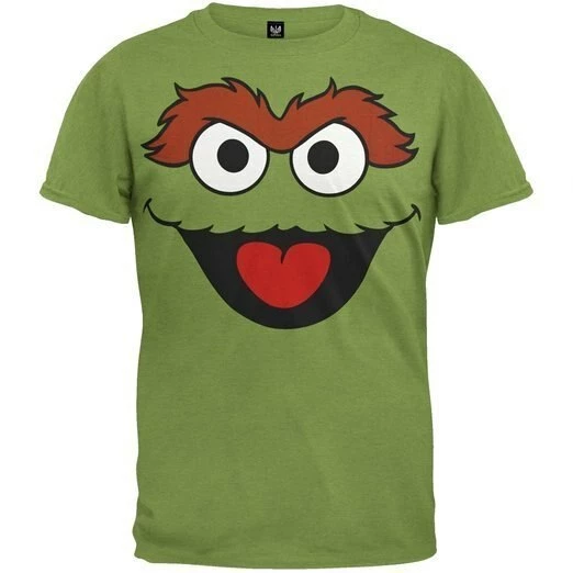 Mighty Fine Youth Shirts Sesame Street Oscar The Grouch Face T-shirt 3 Mighty Fine Youth Shirts Sesame Street Oscar The Grouch Face T-shirt