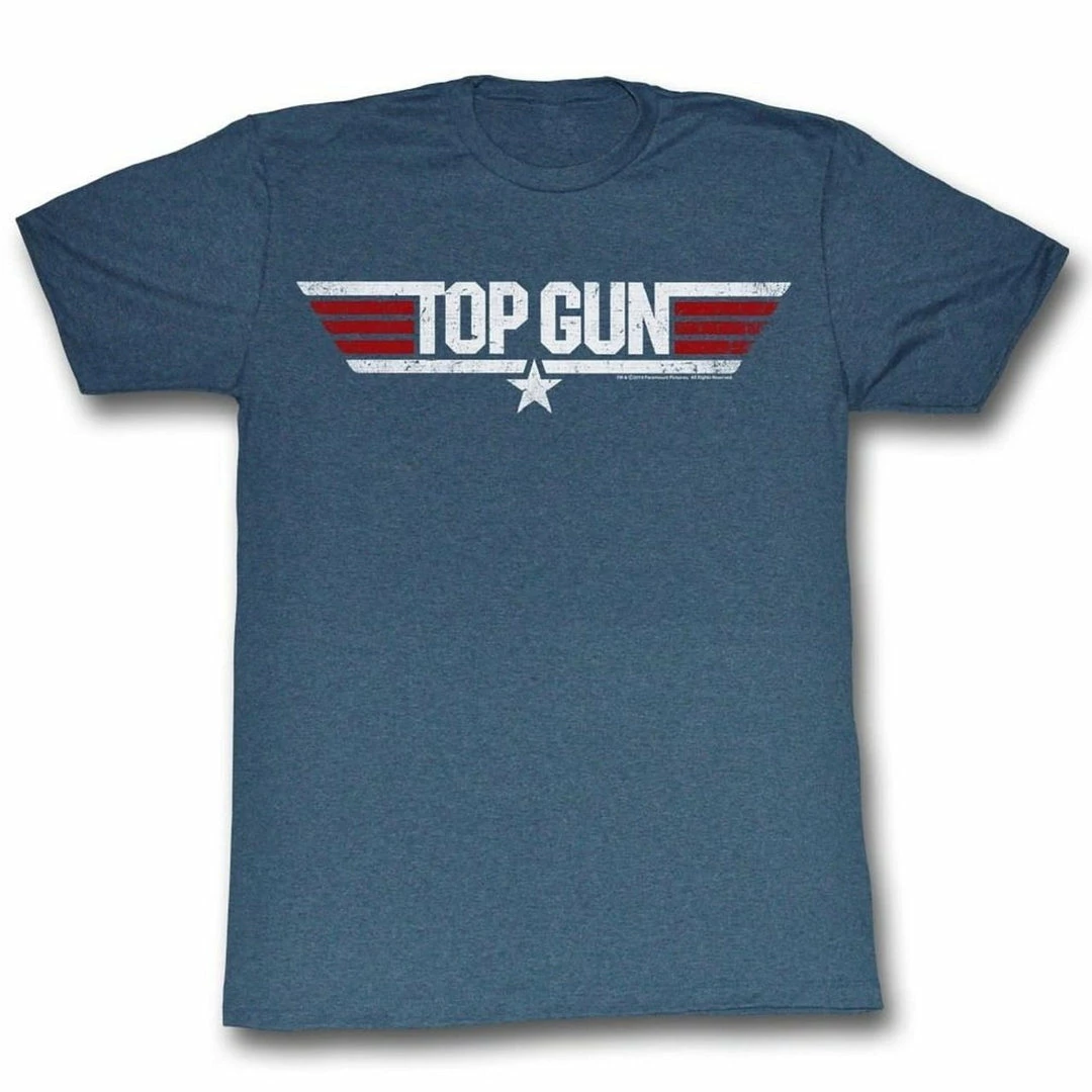 American Classics Top Gun Logo Heather Navy T-Shirt Men's Shirts 3 American Classics Top Gun Logo Heather Navy T-Shirt Men's Shirts