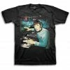 Mighty Fine Star Trek DJ Spock Adult Black T-Shirt