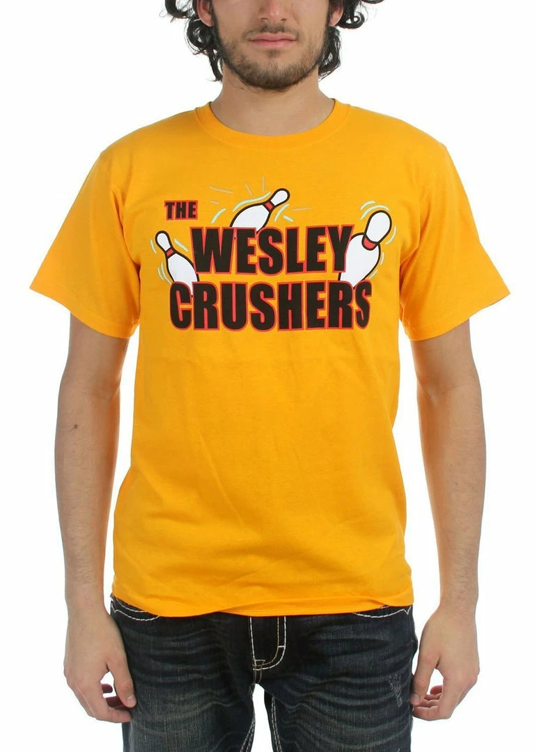 Ripple Junction Wesley Crushers Bowling Gold Adult T-shirt 3 Ripple Junction Wesley Crushers Bowling Gold Adult T-shirt