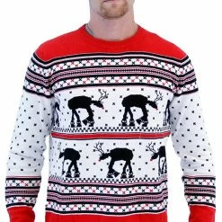 Mighty Fine Sweaters & Sweatshirts AT-AT Reindeer Ugly Christmas Sweater