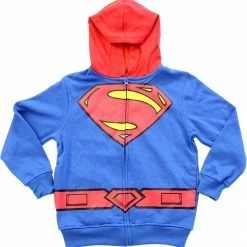 Isaac Morris Superman Logo Boys Zip Up Costume Hoodie Sweatshirt Sweaters & Sweatshirts