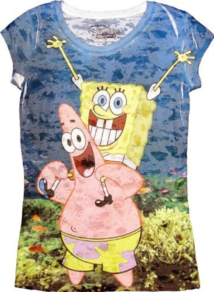 Awake Spongebob SquarePants Underwater Bob With Patrick Sublimation T-shirt Shirts / Tops 3 Awake Spongebob SquarePants Underwater Bob With Patrick Sublimation T-shirt Shirts / Tops