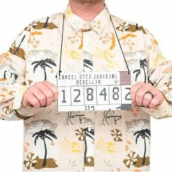 Costume Agent Escobar Shirt And Mugshot Board Halloween Costume NEW ARRIVALS