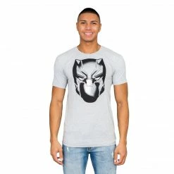 C-Life Group Marvel Comics Black Panther Headshot Heather Gray T-shirt Shirts / Tops