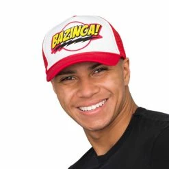 Ripple Junction Bazinga! White And Red Adjustable Adult Basball Cap Hat Hats