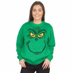 Hybrid Apparel Sweaters & Sweatshirts Big Face Grinch Sweater