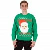 Costume Agent Sweaters & Sweatshirts Ugly Christmas Big Santa Claus Face 8-Bit Sweatshirt