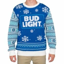 Hybrid Apparel Sweaters & Sweatshirts Bud Light Ugly Christmas Sweater