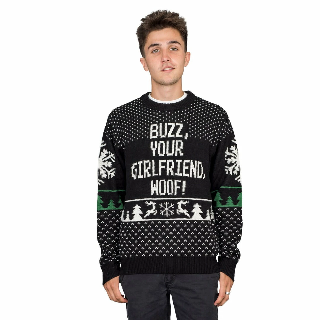 Costume Agent Sweaters & Sweatshirts Buzz Your Girlfriend Woof Ugly Christmas Sweater 3 Costume Agent Sweaters & Sweatshirts Buzz Your Girlfriend Woof Ugly Christmas Sweater