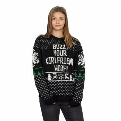 Costume Agent Sweaters & Sweatshirts Buzz Your Girlfriend Woof Ugly Christmas Sweater