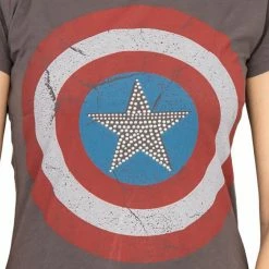 Trevco Captain America Studded Star Juniors T-shirt Shirts / Tops