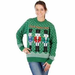 Costume Agent Sweaters & Sweatshirts Ugly Christmas Crack Deez Nuts Nutcrackers Sweater