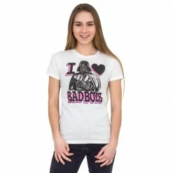Fifth Sun Darth Vader Pink And Black Print I Heart Bad Boys T-shirt Shirts / Tops