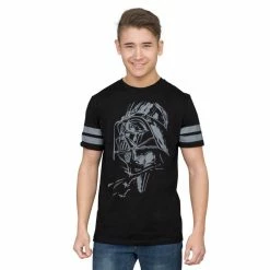 Mighty Fine Darth Vader Striped Sleeves T-Shirt