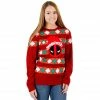 Mighty Fine Deadpool Santa Hat Stripes Ugly Christmas Sweater Sweaters & Sweatshirts