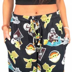 TVStoreOnline NEW ARRIVALS Star Wars The Mandalorian Baby Yoda Pajamas Black Lounge Pants