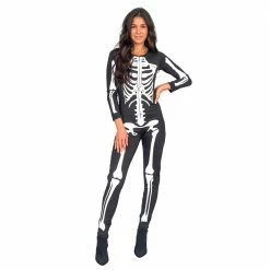 Costume Agent Women's Halloween Skeleton Costume Jumpsuit - Glow In The Dark / Plain Cosplay