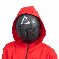 Costume Agent Squid Costume Red Jumpsuit With Mask Belt And Gloves Halloween Cosplay Squid Game