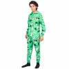 TVStoreOnline Christmas Cat Pajamas Cozy Fair Isle Union Suit Adult Green Jumpsuit