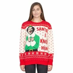 Ripple Junction Sweaters & Sweatshirts Elf Buddy Santa I Know Him Ugly Christmas Sweater