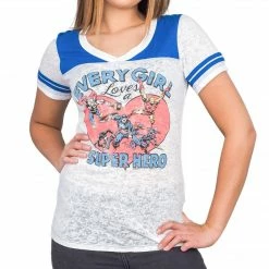 Junk Food Every Girl Loves A Super Hero Juniors T-shirt