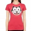 Life Clothing Shirts / Tops Felix The Cat Face Juniors Red T-shirt
