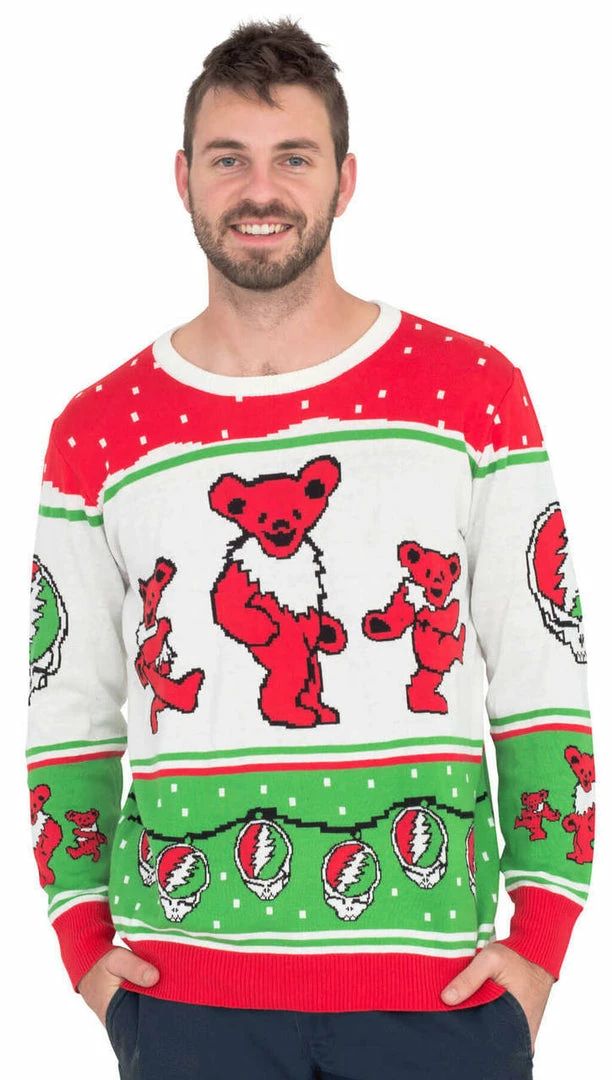 Ripple Junction Grateful Dead Bears And Ornaments Christmas Sweater MUSIC 5 Ripple Junction Grateful Dead Bears And Ornaments Christmas Sweater MUSIC