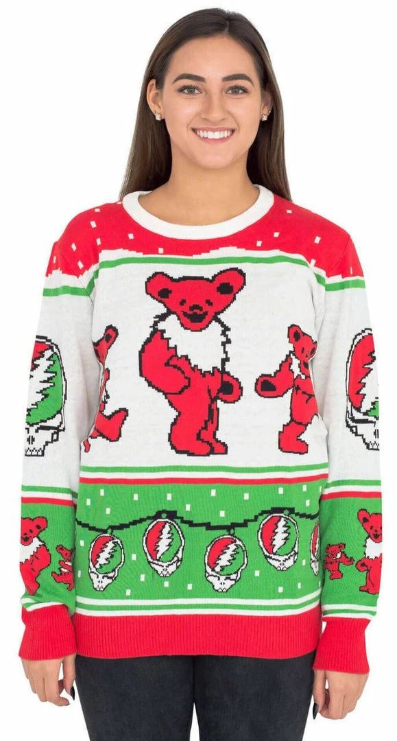 Ripple Junction Grateful Dead Bears And Ornaments Christmas Sweater MUSIC 3 Ripple Junction Grateful Dead Bears And Ornaments Christmas Sweater MUSIC
