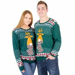 Costume Agent Sweaters & Sweatshirts Ugly Christmas Sweater Flashing Nose Reindeer Sweater 10 Costume Agent Sweaters & Sweatshirts Ugly Christmas Sweater Flashing Nose Reindeer Sweater
