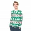 Costume Agent Shirts / Tops Green Reindeer All Over Ugly Christmas T-Shirt